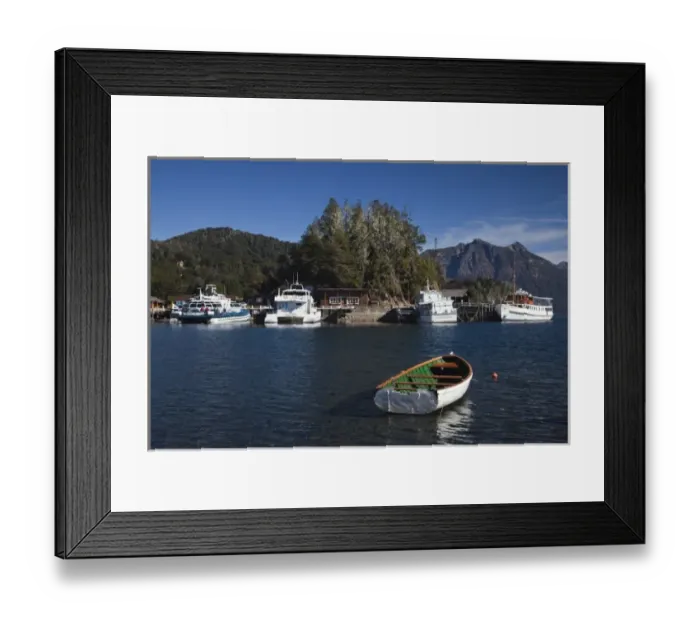 Framed Print : Argentina, Rio Negro Province, Llao Llao. Lake Nahuel Huapi tourboats, Puerto Panuelo Framed Print : Argentina, Rio Negro Province, Llao Llao. Lake Nahuel Huapi tourboats, Puerto Panuelo