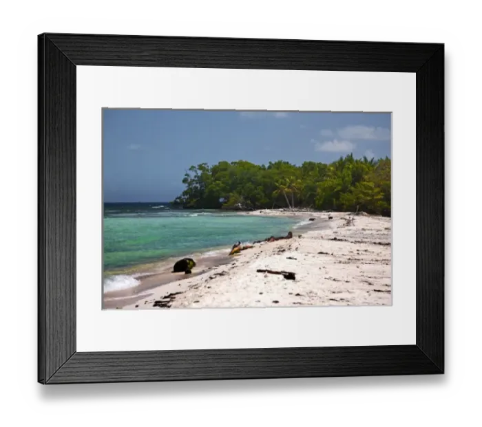 Framed Print : Walking along the beach on West Snake Cay in the Belize Framed Print : Walking along the beach on West Snake Cay in the Belize