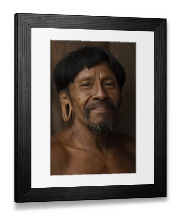 Framed Print : Huaorani man, Meaoewa Wane, Bameno Community. Yasuni National Park, Amazon rainforest, Ecuador Framed Print : Huaorani man, Meaoewa Wane, Bameno Community. Yasuni National Park, Amazon rainforest, Ecuador