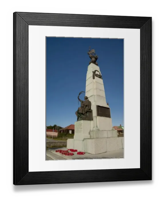 Framed Print : Falkland Island, Stanley (aka Port Stanley). Battle Memorial commemorates Navel action Framed Print : Falkland Island, Stanley (aka Port Stanley). Battle Memorial commemorates Navel action