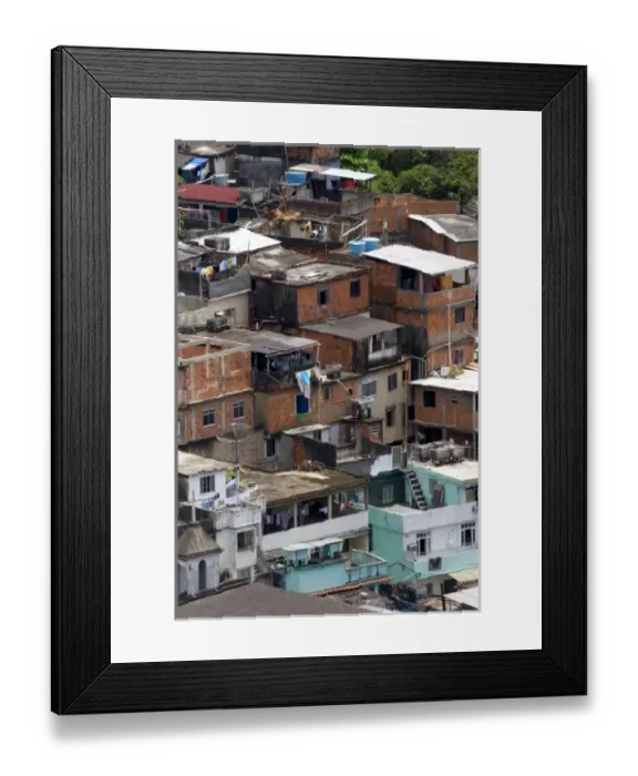 Framed Print : Hillside favela in Rio de Janeiro, Brazil. These slums are home to thousands of poor Framed Print : Hillside favela in Rio de Janeiro, Brazil. These slums are home to thousands of poor
