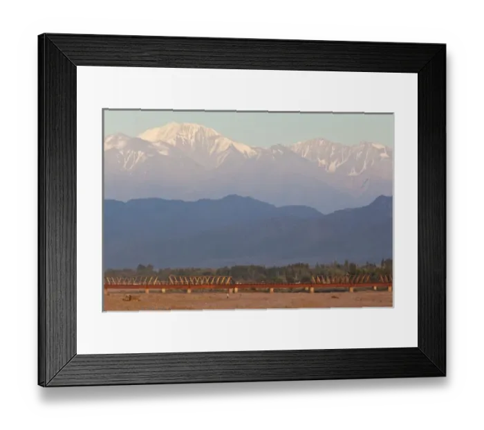 Framed Print : Argentina, Mendoza Province, Lujan de Cuyo. Sunrise, Rio Mendoza bridge and the Andes Framed Print : Argentina, Mendoza Province, Lujan de Cuyo. Sunrise, Rio Mendoza bridge and the Andes