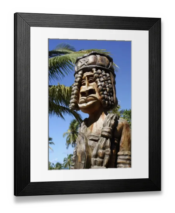 Framed Print : Brazil, Bahia. Praia do Forte, statue on the property, native art