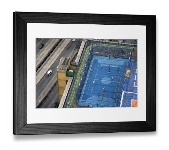 Framed Print : A rooftop basketball court in Sao Paulo, Brazil Framed Print : A rooftop basketball court in Sao Paulo, Brazil