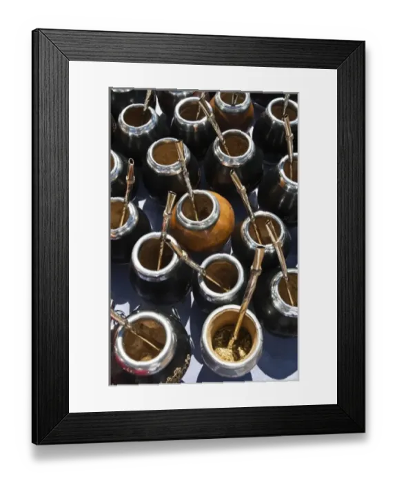 Framed Print : Argentina, Buenos Aires. Plaza de Mayo, Argentine souvenir mate cups