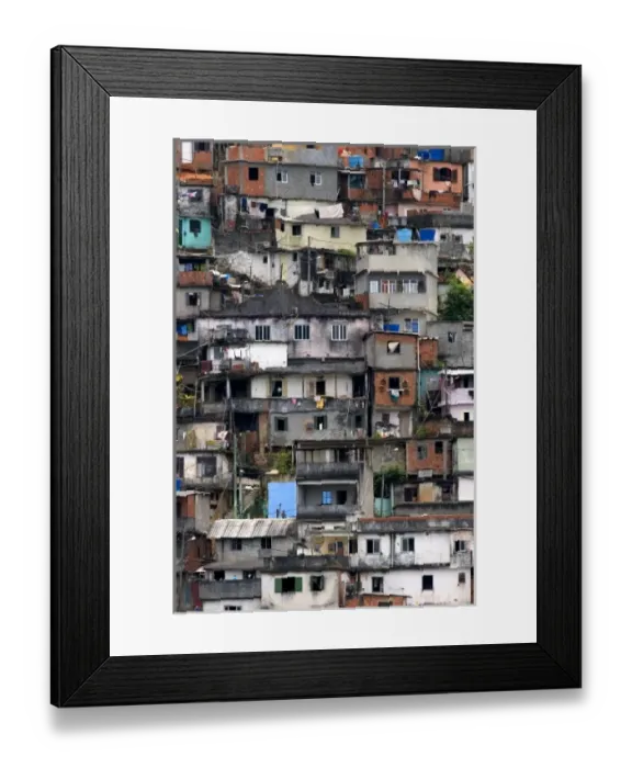 Framed Print : Hillside favela in Rio de Janeiro, Brazil. These slums are home to thousands of poor Framed Print : Hillside favela in Rio de Janeiro, Brazil. These slums are home to thousands of poor