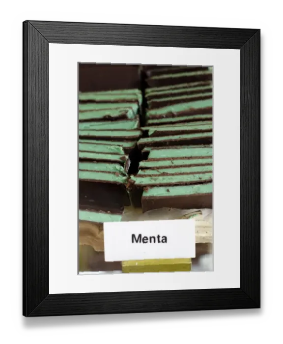 Framed Print : Argentina, El Calafate. Milk chocolate and mint wafers, chocolate shop Ovejitas de la Patagonia Framed Print : Argentina, El Calafate. Milk chocolate and mint wafers, chocolate shop Ovejitas de la Patagonia