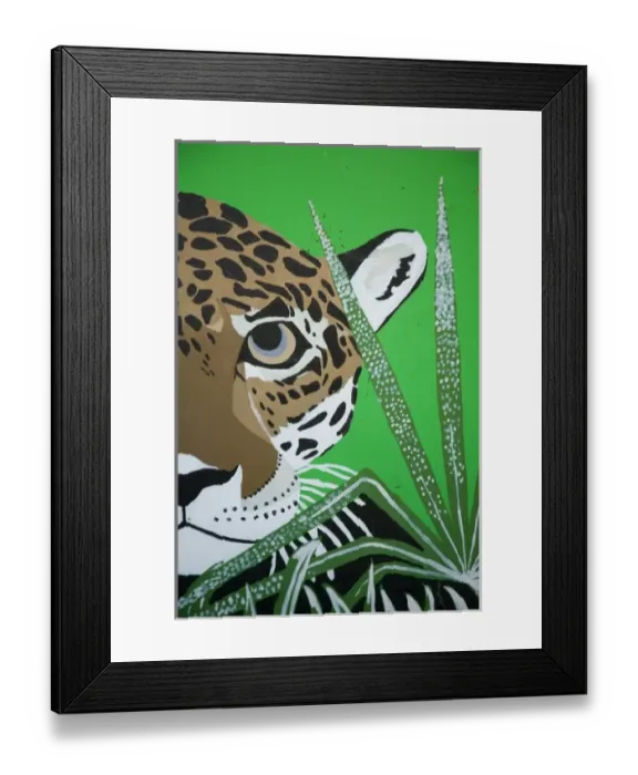 Framed Print : Painting of jaguar, Belize Zoo, Belize Framed Print : Painting of jaguar, Belize Zoo, Belize