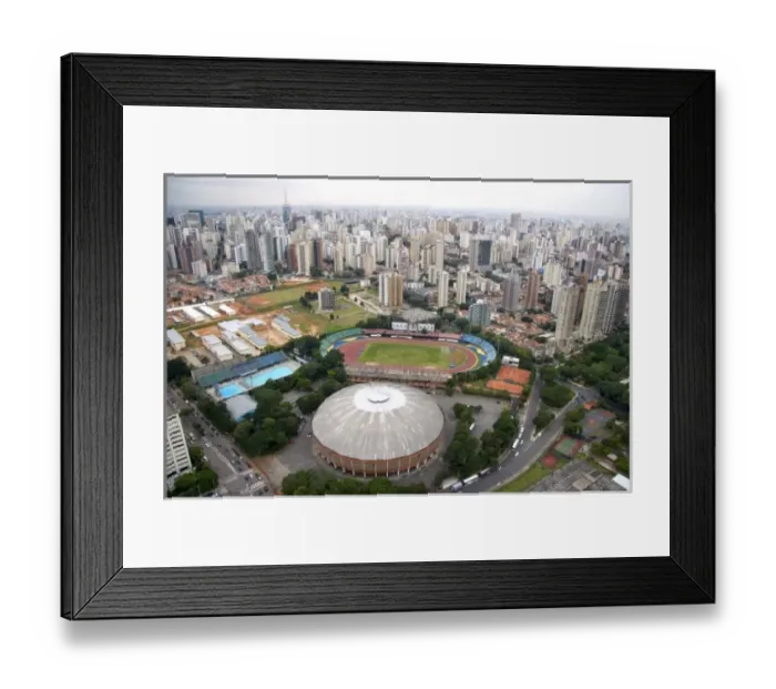 Framed Print : Aerial view of staAidio aAcaro de Castro Mello e GinaAisio do ibirapuera in Sao Paulo, Brazil Framed Print : Aerial view of staAidio aAcaro de Castro Mello e GinaAisio do ibirapuera in Sao Paulo, Brazil