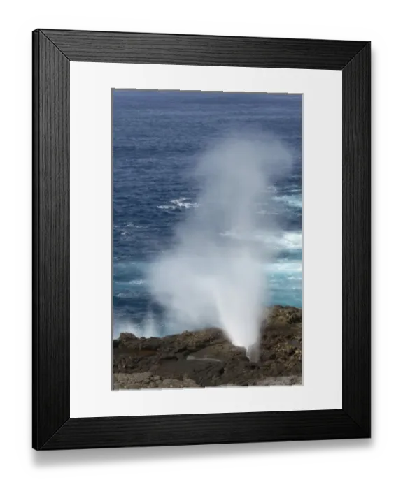 Framed Print : The Blow Hole along the shoreline of Espanola, Galapagos National Park, Ecuador
