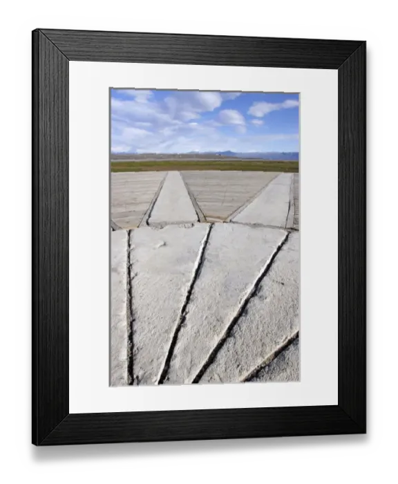 Framed Print : Argentina, El Calafate. Marsh and mountains seen from El Calafate village
