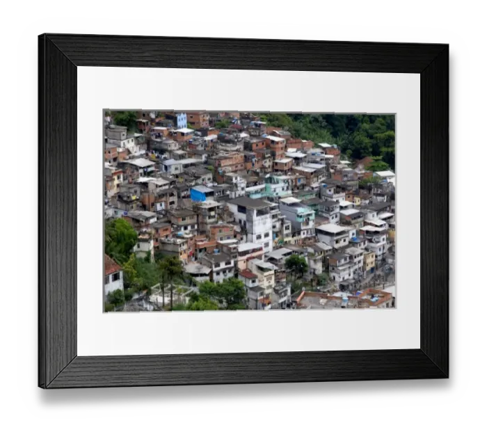 Framed Print : Hillside favela in Rio de Janeiro, Brazil. These slums are home to thousands of people Framed Print : Hillside favela in Rio de Janeiro, Brazil. These slums are home to thousands of people