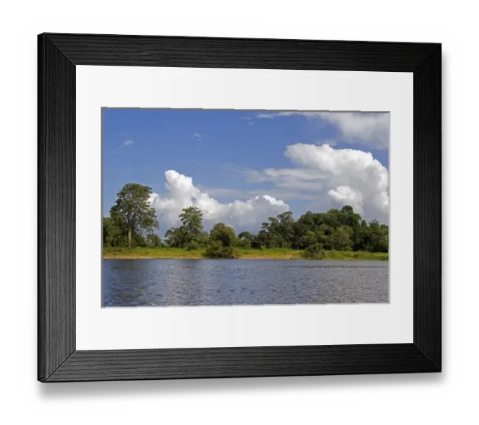 Framed Print : Storm clouds gather over the Arasa River in the Amazon jungle near Manaus, Brazil