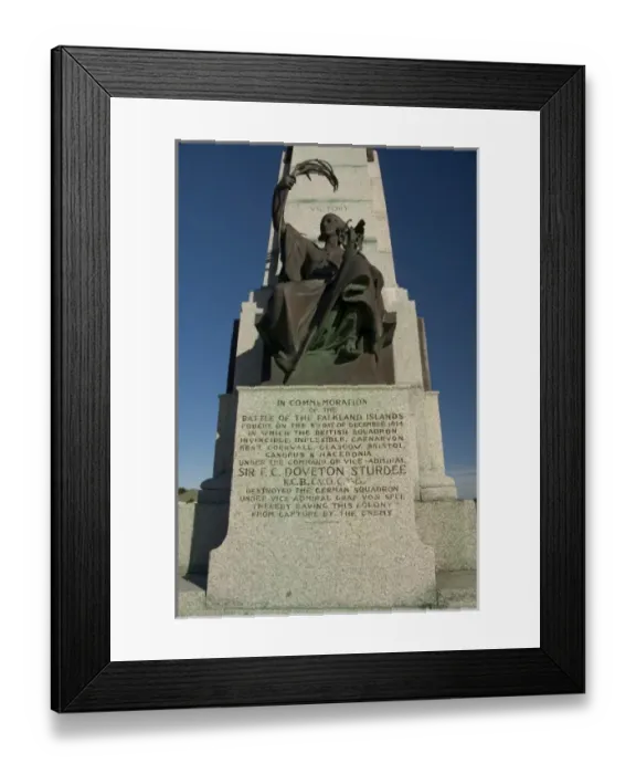 Framed Print : Falkland Island, Stanley (aka Port Stanley). Battle Memorial commemorates Navel action Framed Print : Falkland Island, Stanley (aka Port Stanley). Battle Memorial commemorates Navel action