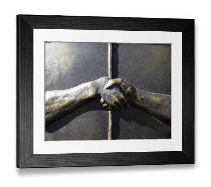 Framed Print : close up of the Argentine Seal: hands shaking Framed Print : close up of the Argentine Seal: hands shaking