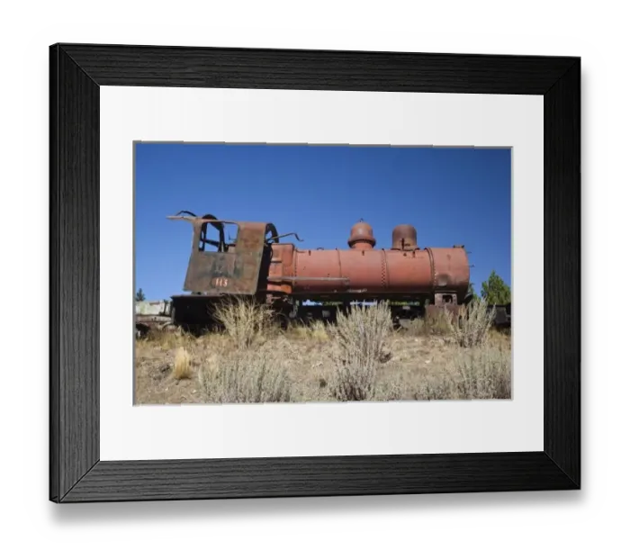 Framed Print : Argentina, Chubut Province, El Maiten. Narrow gauge steam locomotive museum