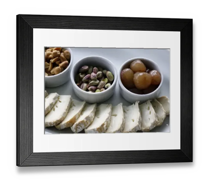 Framed Print : Argentina, El Calafate. Argentinean apertivo: cheese, pistachios, peanuts and marinated baby onions Framed Print : Argentina, El Calafate. Argentinean apertivo: cheese, pistachios, peanuts and marinated baby onions