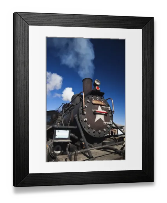 Framed Print : Argentina, Chubut Province, Nahuel Pan. La Trochita narrow gauge steam train, Old