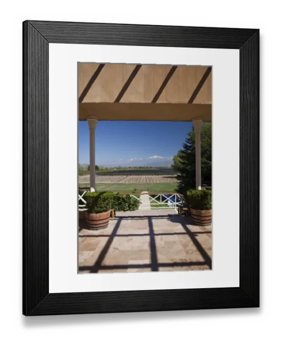 Framed Print : Argentina, Mendoza Province, Lujan de Cuyo. View towards the Andes, Bodega Norton winery Framed Print : Argentina, Mendoza Province, Lujan de Cuyo. View towards the Andes, Bodega Norton winery