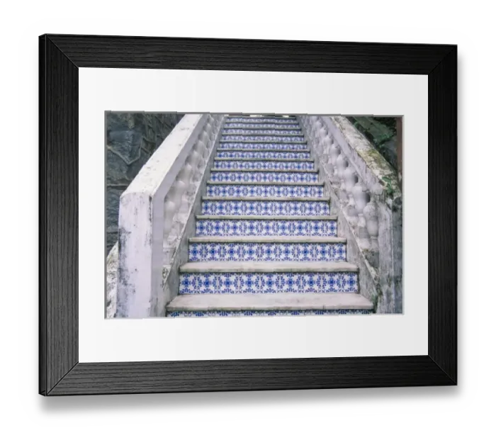 Framed Print : Brazil, Petropolis, tile decorated staircase Framed Print : Brazil, Petropolis, tile decorated staircase