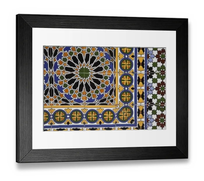 Framed Print : Argentina, Mendoza Province, Mendoza. Tile patterns, Plaza Espana Framed Print : Argentina, Mendoza Province, Mendoza. Tile patterns, Plaza Espana