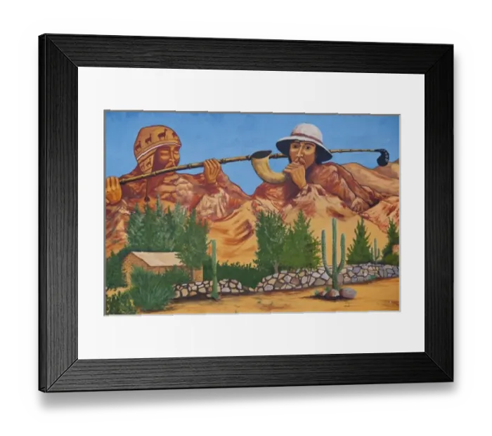 Framed Print : Argentina, Jujuy Province, Tilcara. Inca-themed wall mural Framed Print : Argentina, Jujuy Province, Tilcara. Inca-themed wall mural