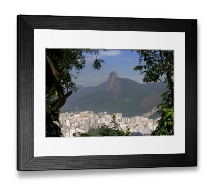 Framed Print : Rio de Janeiro, Brazil. Hillside with Christ statue Framed Print : Rio de Janeiro, Brazil. Hillside with Christ statue