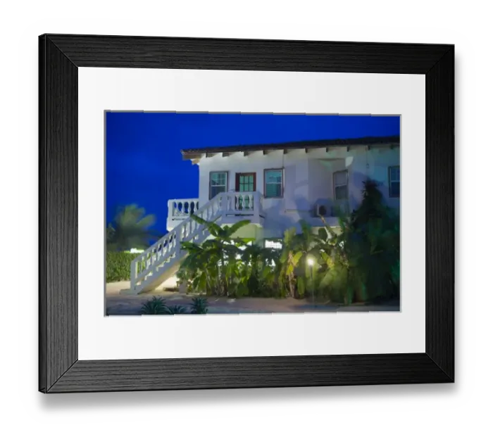 Framed Print : Jaguar Reef Lodge at dusk, Hopkins, Stann Creek District, Belize. (PR) Framed Print : Jaguar Reef Lodge at dusk, Hopkins, Stann Creek District, Belize. (PR)