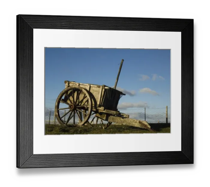 Framed Print : Old peat cart used to transport the peat from the fields to the homes. Peat has now Framed Print : Old peat cart used to transport the peat from the fields to the homes. Peat has now