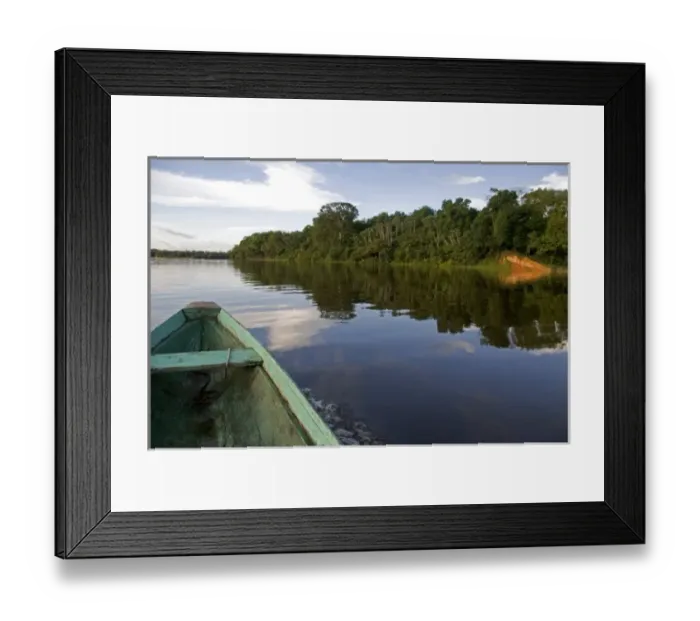 Framed Print : The bow of a dugout canoe on the Arasa River in the Amazon jungle near Manaus, Brazil Framed Print : The bow of a dugout canoe on the Arasa River in the Amazon jungle near Manaus, Brazil