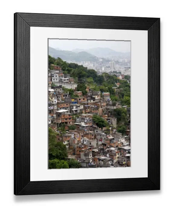 Framed Print : Hillside favela in Rio de Janeiro, Brazil. These slums are home to thousands of poor Framed Print : Hillside favela in Rio de Janeiro, Brazil. These slums are home to thousands of poor