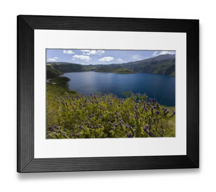 Framed Print : Cuicocha Caldera is a volcanic lake located near Cotacachi Volcano in Imbabura Province, Ecuador