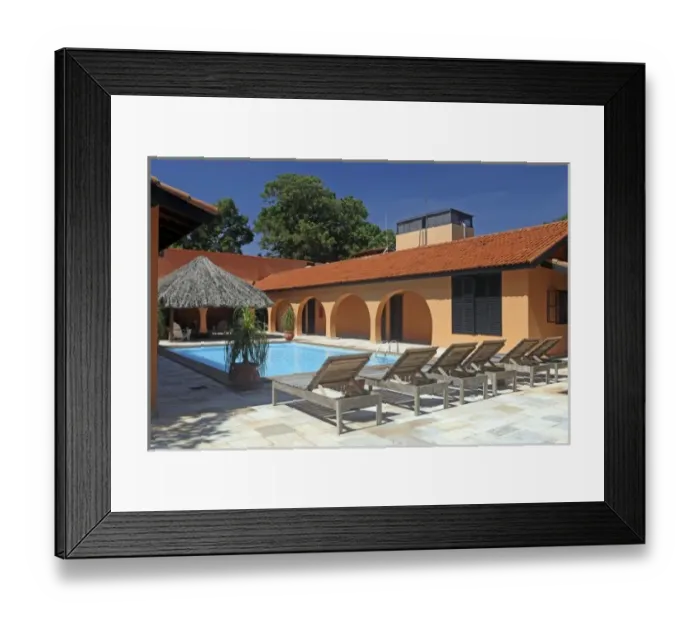 Framed Print : South America, Brazil, Pantanal. Sede Lodge, the main house or Casa Grande of Framed Print : South America, Brazil, Pantanal. Sede Lodge, the main house or Casa Grande of