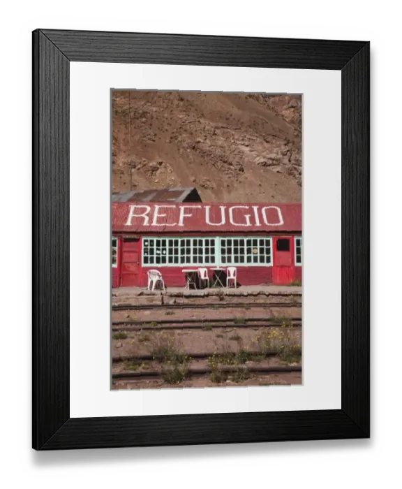 Framed Print : Argentina, Mendoza Province, Puente del Inca. Mountain refugio hut