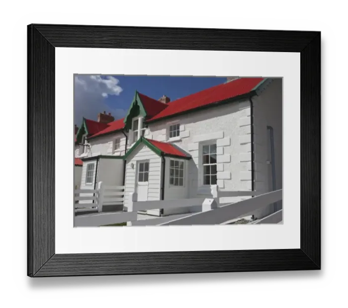 Framed Print : South Atlantic, Falkland Islands, Port Stanley. Close-up of row houses on main street Framed Print : South Atlantic, Falkland Islands, Port Stanley. Close-up of row houses on main street