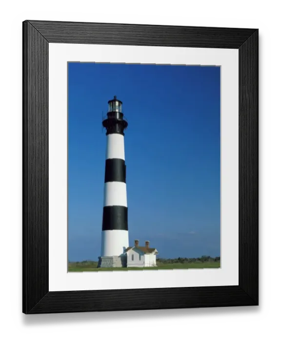 Framed Print : CAPE HATTERAS NATIONAL SEASHORE, NORTH CAROLINA. USA. Bodie Island lighthouse. Outer Banks Framed Print : CAPE HATTERAS NATIONAL SEASHORE, NORTH CAROLINA. USA. Bodie Island lighthouse. Outer Banks