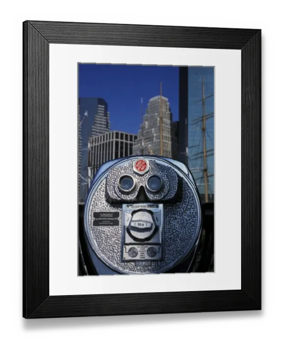 Framed Print : North America, USA, New York, New York City. Coin operated binoculars at South Street Framed Print : North America, USA, New York, New York City. Coin operated binoculars at South Street