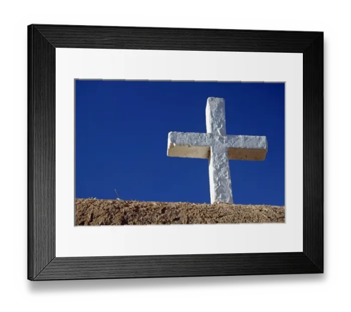 Framed Print : USA, New Mexico, Taos. A wooden cross of the San Francisco de Asis adobe church Framed Print : USA, New Mexico, Taos. A wooden cross of the San Francisco de Asis adobe church