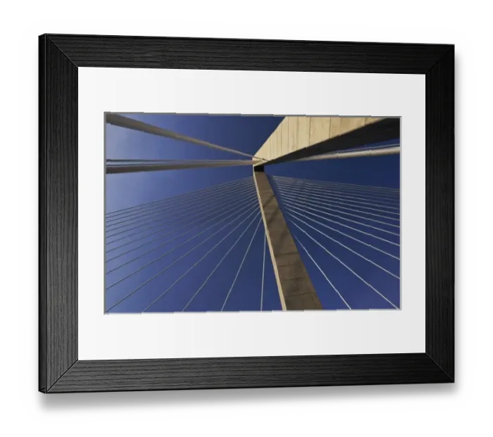 Framed Print : Suspension details of Arthur Ravenel Jr. Bridge, Charleston, South Carolina. Also