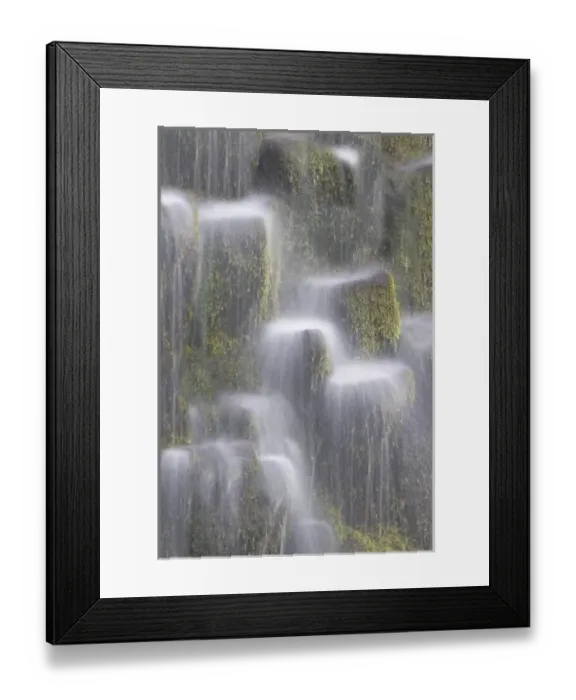 Framed Print : USA, Oregon, Willamette National Forest. Close-up view of Proxy Falls water cascading Framed Print : USA, Oregon, Willamette National Forest. Close-up view of Proxy Falls water cascading