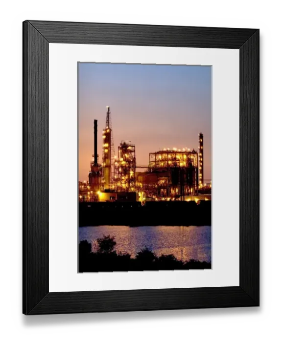 Framed Print : Refinery in Texas City, Texas