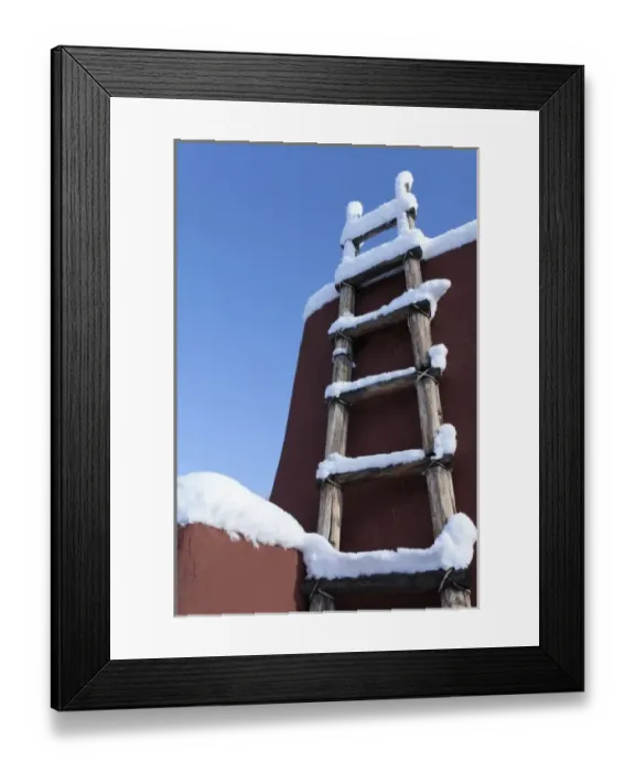 Framed Print : Santa Fe, New Mexico, USA. Kiva ladder and adobe