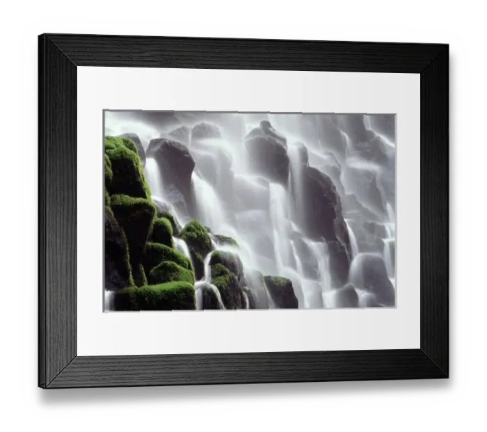 Framed Print : USA, Oregon, Ramona Falls. Waterfall cascades down rocky cliff Framed Print : USA, Oregon, Ramona Falls. Waterfall cascades down rocky cliff
