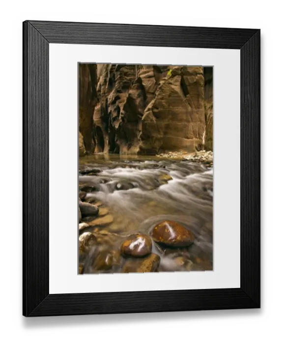 Framed Print : USA, Utah, Zion National Park. A scene along the Virgin River Narrows Framed Print : USA, Utah, Zion National Park. A scene along the Virgin River Narrows