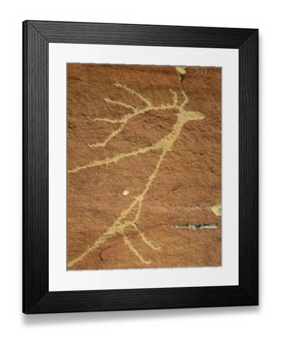 Framed Print : UTAH. USA. Detail, prehistoric petroglyph of elk. Uinta Basin. Fremont Culture Framed Print : UTAH. USA. Detail, prehistoric petroglyph of elk. Uinta Basin. Fremont Culture