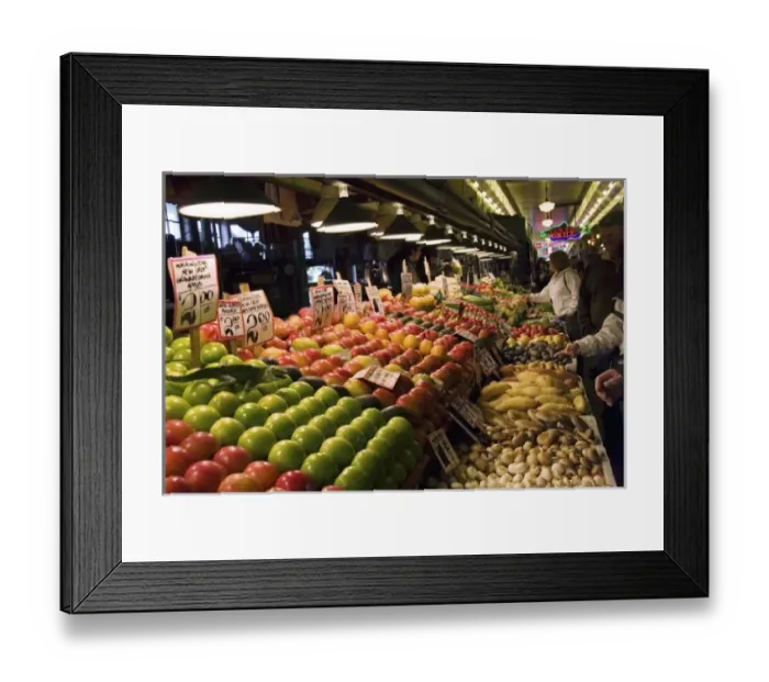 Framed Print : North America, USA, Washington, Seattle. A fruit and vegetable stand at the Pike Place Market Framed Print : North America, USA, Washington, Seattle. A fruit and vegetable stand at the Pike Place Market