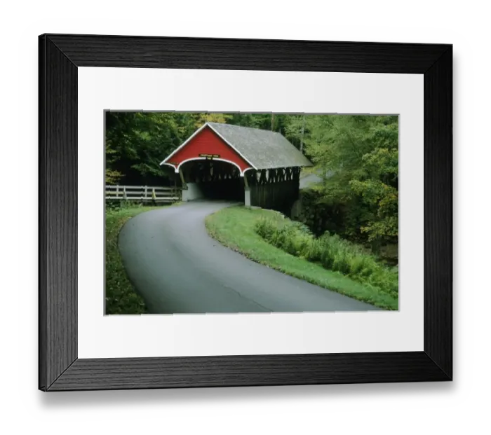 Framed Print : USA, New Hampshire, White Mountains, Franconia Notch State Park, covered bridge, built 1886 Framed Print : USA, New Hampshire, White Mountains, Franconia Notch State Park, covered bridge, built 1886