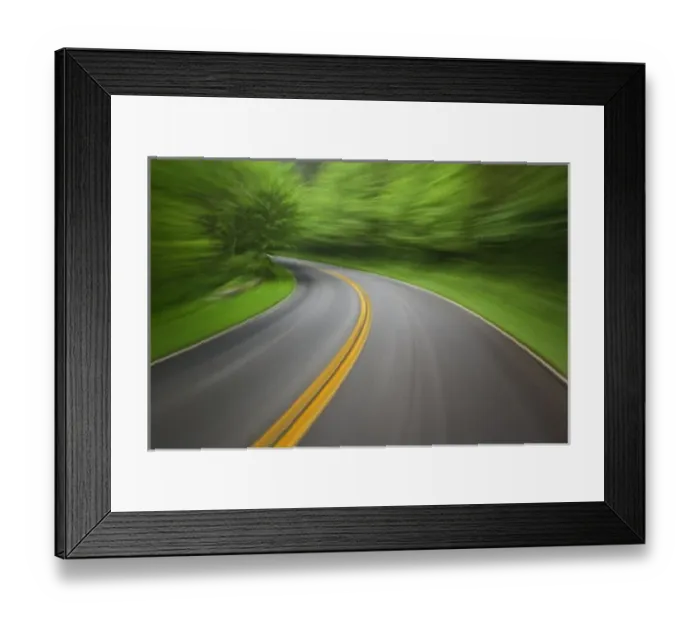 Framed Print : Blurred motion view of U. S. 441 through the Great Smokies National Park, from a moving automobile Framed Print : Blurred motion view of U. S. 441 through the Great Smokies National Park, from a moving automobile