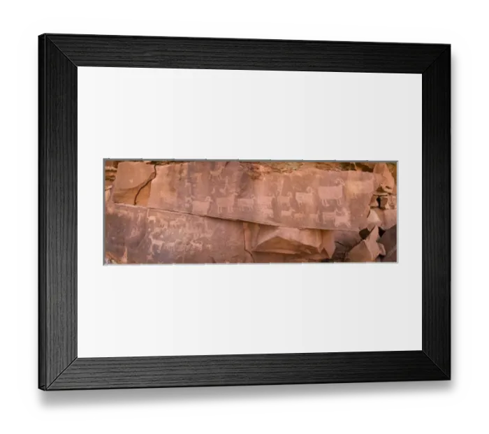 Framed Print : USA, Utah, Canyonlands National Park. Panorama of petroglyphs on rocks Framed Print : USA, Utah, Canyonlands National Park. Panorama of petroglyphs on rocks