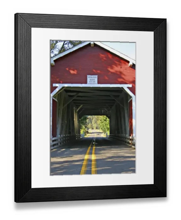 Framed Print : historic Shimanek covered bridge near Albany Oregon Framed Print : historic Shimanek covered bridge near Albany Oregon